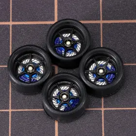 Waveist 680666172466 Carlomo 1/64 Scale S-class Alloy Wheels Rubber Tires With Axles Detail Up Kit