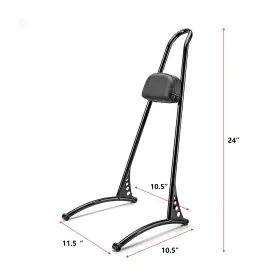 Weisen 619660205764 24 Tall Sissy Bar Detachable Passenger Backrest Compatible With 2006-2017 Ha #2