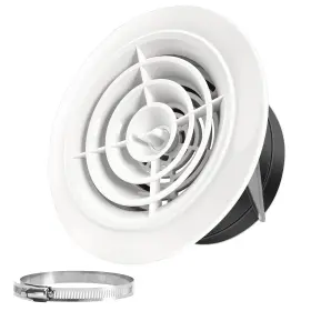 Weiworld 698253697469 Soffit Vents 6 Inch Adjustable Round Air Vent Abs Louver Grille Cover White A