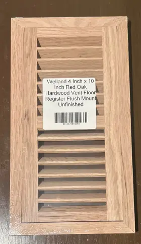 Welland 814874019361 Wood Floor Register Vents 4 X 10 Inchduct Openingred Oak Flush Mount Cov