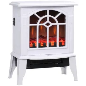 Wehy3241 White Electric Fireplace Heater Realistic Log Flame Led With