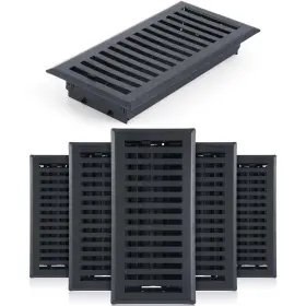 Xie-yaocom-131 Yaocom 6 Pcs Floor Register 4 Inch X 10 Black Vent Covers Heavy Duty Met