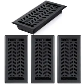 Xie-yaocom-2694 Yaocom 4 Pcs Floor Register Inch X 10 Black Vent Covers Textured Design