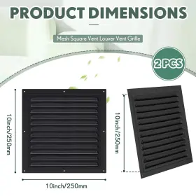 Yaocom-vents-31 Yaocom 2pcs Attic Vents Gable Aluminum Wall Vent Metal Shed With Screen M #2