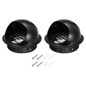Zaplyte 614462281183 2pcs 7 Inch Vent Round Cover Stainless Steel Exterior Wall Air Black