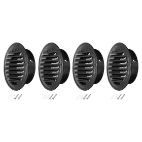 Zaplyte 614462281190 4pcs 6 Inch Round Soffit Vent Stainless Steel Wall Grille Cover Black