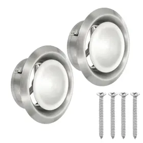 Zaplyte 619668046116 2 X 4 Inch Round Ceiling Diffuser 304 Stainless Steel Adjustable Wall Air Vent Cover