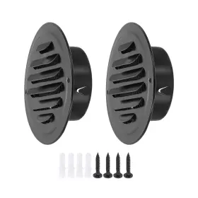 Zaplyte 632702120825 2pcs 3 Inch Round Air Vent Cover Stainless Steel Inlet Outlet Grill With Screw Black