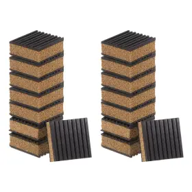 Zaplyte 634149169733 16pcs Ribbed Anti-vibration Rubber Pads 2 Inch Long X 7/8 Thick With Cork Layer