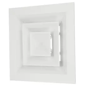 Zaplyte 649603987846 5 Inch X5 Aluminum Square Ceiling Diffuser White 8 X Ducting Opening Size