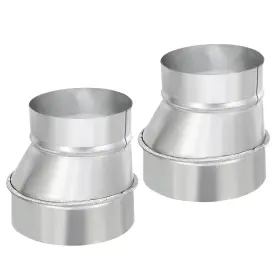 Zaplyte 656320666107 2pcs 5 Inch To 4 Eccentric Duct Reducer Galvanized Iron Ducting Connector