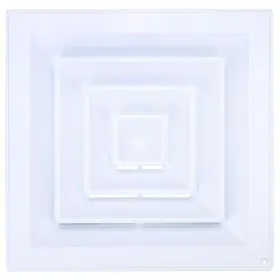 Zaplyte 676766832096 Square Air Vent Cover 14 Inch X With To Round Transition White