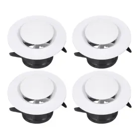Zaplyte 678202435670 3 Inch Round Air Vent Cover 4pcs Abs Adjustable Soffit Vents White