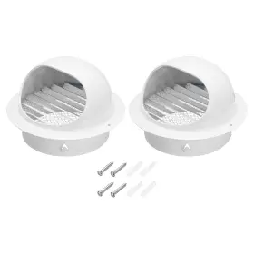 Zaplyte 679209626498 2pack 6 Inch Vent Round Cover Stainless Steel Exterior Wall Air White