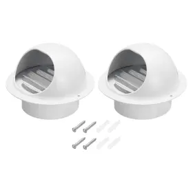 Zaplyte 679209629376 2pcs 4 Inch Vent Round Cover Stainless Steel Exterior Wall Air White