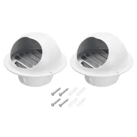 Zaplyte 679209632994 2pcs 3 Inch Vent Round Cover Stainless Steel Exterior Wall Air White