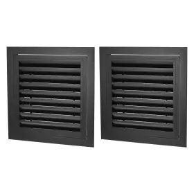 Zaplyte 680811876416 2pcs 14 Inch X14 Aluminum Alloy Return Air Vent Cover Hvac Grille With Filter Black