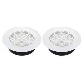 Zaplyte 745060724588 8 Inch Round Air Vent 2pcs Adjustable Grill Cover Louver Soffit With Screen