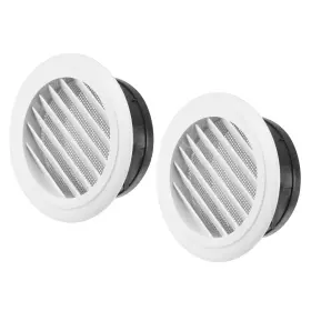 Zaplyte 782685360029 2pcs Round Air Vent 6 Inch Removable Screen Grille Cover Slanted Louver
