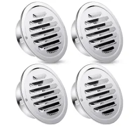 Zonon 445009889851 4 Pcs Inch Stainless Steel Air Outlet Vents Round Soffit Dryer Ven