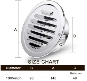Zonon 445011615646 4 Pcs Inch Stainless Steel Air Outlet Vents Round Soffit Louver #3