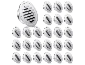 Hu-zonon-7716 Zonon 18 Pcs Stainless Steel Soffit Vents 4 Inch Round Dryer Vent Cover Silver