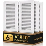 Byewire 4X10 Heavy Duty Steel Adjustable Floor Registers, (white, 6 Pack). Fixed Price $32.00.