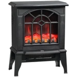 Black Electric Fireplace Heater With Realistic Log Flame Led. Fixed Price $316.63.