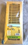 Hampton Bay 4" X 12" Floor Register - High Impact Resin W/adjustable Damper. Fixed Price $13.95.