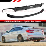 For 18-2022 Honda Accord Sport Akasaka Glossy Blk Bumper Diffuser+ Trunk Spoiler. Fixed Price $182.99.