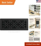 Elegant Floor Register 4X12 In Gothic Design - Filter Ready, Quiet Airflow. Fixed Price $51.99.