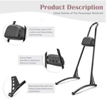 Weisen 24" Tall Sissy Bar, Passenger Backrest Compatible With Harley Models. Fixed Price $58.99.