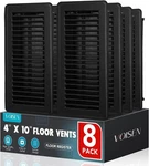 Voisen Floor Register 4X10, Black Vent Covers For 8PACK,. Fixed Price $62.99.