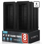 Voisen Floor Register 4X10, 8 Pack Black Vent Covers, Heavy Duty Steel .... Fixed Price $29.00.
