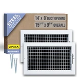 Handua 2 Pack Fits 14X8 Duct Opening Steel Adjustable Air Supply Grille. Fixed Price $44.99.