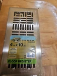 Hampton Bay Art 4 In. X 10 Floor Register Brushed Nickel. Fixed Price $20.00.
