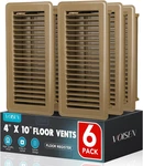 Voisen 4X10 Floor Register Covers, 6 Pack Brown Steel Walkable Vent Grates. Fixed Price $53.93.