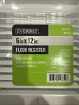 Everbilt 6 X 12 2-WAY Steel Floor Registers, Smooth Glide Damper White. Fixed Price $22.99.