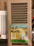 Hampton Bay Art Nouveau 4 In. X 10 Steel Floor Register Brushed Nickel. Fixed Price $16.99.