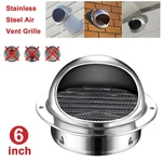 6" Duct Fan Soffit Air Vent 304 Stainless Steel Round Wall Outlet Grille Cover. Fixed Price $14.98.