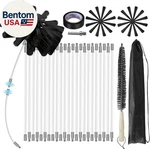 30FEET Chimney Sweep Kit - 6 Brush Head, Dryer Vent Cleaner, Rotary Cleaning. Fixed Price $56.86.