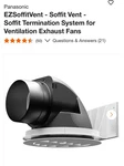 Panasonic Ezsoffitvent EZSV14 Termination System. Fixed Price $27.49.