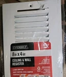 8 In. X 4 2-WAY Steel Wall/ceiling Register White. Fixed Price $19.00.