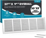 Voisen 30X8 Return Air Grille Steel White Vent Cover 31.8X9.8 Hvac #R021. Fixed Price $31.83.