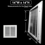 14 X Duct Opening Size Steel Return Air Grille - Fits Inch Filters. Fixed Price $42.50.