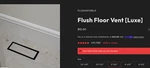 Fittes Luxe Flush Floor Vent, Black Steel 3''X10'' (formerly Aria Vents). Fixed Price $72.99.
