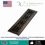 Decor Grates Gothic Bronze Floor Register - 2X12 Inch, Rubbed Finish. Fixed Price $24.99.