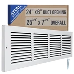 Handua 24W X 6H Duct Opening Size Baseboard Return Air Grille Vent Cover. Fixed Price $63.57.