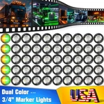50X 12V Led Marker Lights Amber Grreen Truck Trailer Round Bullet 3/4INCH. Fixed Price $69.95.