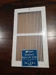 New Accord 12" X 6" Baseboard Return Air Grille #121920 (white) *free Shipping*. Fixed Price $22.99.